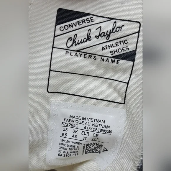 Converse Chuck Taylor Women's High Top Shoes Black Gold Glitter 6.5 US 37 EU - Picture 5 of 16